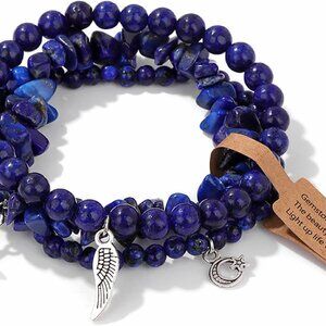 Crystal Bracelets Set Handmade Natural Stones Beaded Jewelry Gift for Women
